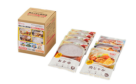 【防災】防災食7袋セット（42袋入） アイリスオーヤマ 加工食品 惣菜 レトルト 常温 5年間 おかゆ 備蓄 米 おかず 肉じゃが 豚汁 けんちん汁 災害 非常食 