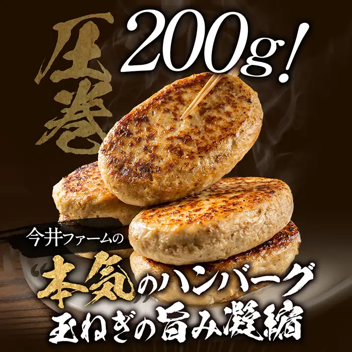 淡路島たまねぎどっさりジャンボハンバーグ 200g×12個　　ジューシー 合挽  人気 ハンバーグ