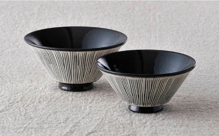 【波佐見焼】Sen・彫 茶碗 ペアセット 食器 皿 【利左エ門窯】 [QB48]  波佐見焼