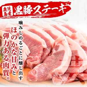 鹿児島 黒毛和牛 黒豚 ロースステーキセット (合計1.3kg) b7-013