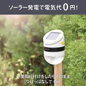 RITEX ASL-093 どこでもセンサーライトソーラー〈センサーライト ソーラーライト ライト 照明 防犯 日用品 防犯ライト 非常灯 防犯グッズ 屋外 キャンプ ムサシ プレゼント 送料無料 おすすめ〉【2401O10804】