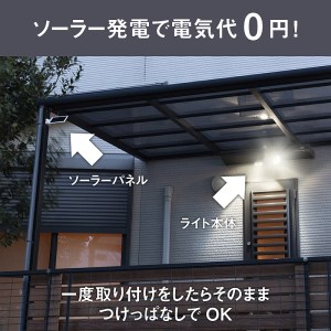 RITEX S-220L 5W×2灯 フリーアーム式LEDソーラーセンサーライト〈センサーライト ソーラーライト ライト 照明 防犯 日用品 防犯ライト フリーアーム式 LED 非常灯 防犯グッズ 株式会社ムサシ プレゼント 送料無料 おすすめ〉【2402O10808】