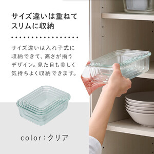 耐熱ガラス容器8点セット TGS-8S クリア アイリスオーヤマ