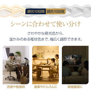 LED シーリングライト パネル スクエア 12畳 工具・工事不要 リモコン