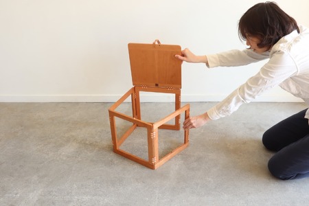 木製折り畳み椅子「旧タイプpatol stool(ロー)」板座(1脚) 板座 家具 インテリア スツール イス 木 折りたたみ 和風 おしゃれ 人気 伝統 技法 受賞 【uj-CY001】【平山日用品店】