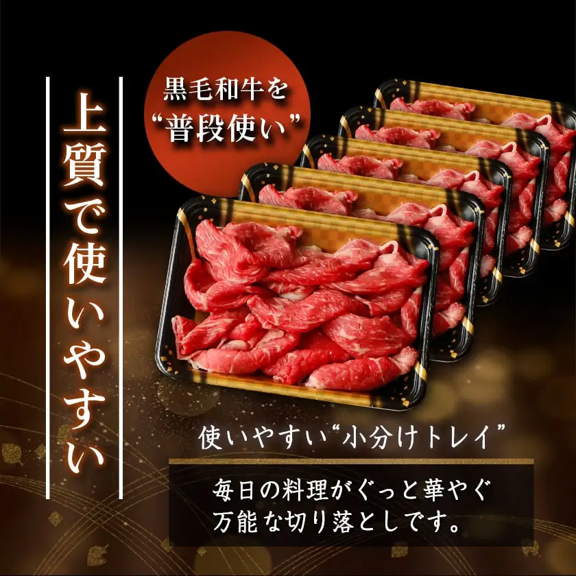 【国産黒毛和牛】切り落とし 1.5kg (300g×5P)〔18-E901〕 (都城市) 小分けパック 肉じゃが 牛丼 ハヤシライス ビーフシチューなど 冷凍配送 