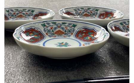 有田焼 其泉 草花果実文 銘々皿 16cm 4枚セット【 賞美堂本店】器 うつわ 食器 4枚 セット 皿 取皿 お祝い 縁起物 贈答 ギフト 電子レンジ対応 食洗機対応 A55-167