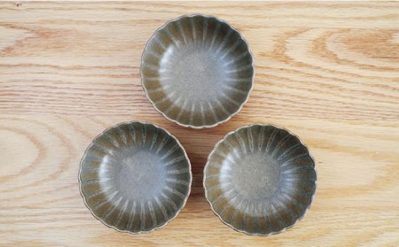 【波佐見焼】花しのぎ 丸小付 小鉢 （栗） 3点セット 食器 皿 【団陶器】 [PB100] 波佐見焼