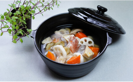 有田焼 熱々のまま食卓へ「Only碗」（ブラック） 【大慶】 土鍋 直火対応 電子レンジ対応 オーブン対応 キッチン用品 調理用具 食器兼用土鍋 うつわ 一人暮らしの土鍋 一人用鍋 レシピ付 A24-27