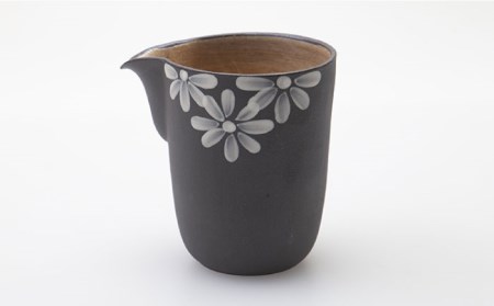 【波佐見焼】まろやかシリーズ 黒一珍 花絵 酒器 5点セット 食器 皿 【國右エ門窯】 [VB12]  父の日 波佐見焼
