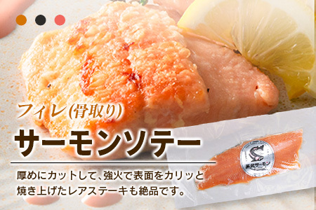 芸北サーモン 計500g 骨取りフィレ＆冷燻サーモンセット  山育ち サーモン フィレ スモークサーモン 刺身 サラダにおすすめ_OG065_003