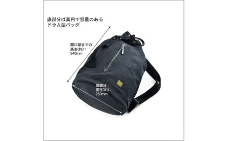 ダッフルバッグ／540　バンナイズ ウォッシュ加工 ブラック ドラム型 リュック バックパック ファッション カバン 