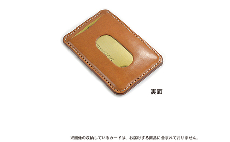 ビンテージオイルレザーのコンパクト両面カードケース　バンナイズ オイル シュリンク レザー 本革 パス カード 収納 電車 バス ファッション小物 ファッション  ビンテージキャメル