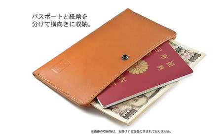 ぬめ革のパスポート・紙幣用ケース／ストッパー付き　バンナイズ 本革 ヌメ革 旅行 トラベル ファッション小物 ファッション 
