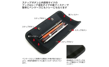 デスクオントレー兼 薄型オープンペンケース　バンナイズ バリスティック ナイロン ブラック シャーペン 鉛筆 ステーショナリー バッグイン 雑貨 日用品 文房具 