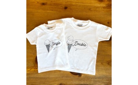 2人兄弟姉妹でおそろい/アイスクリーム Sigle×Double プリント/ Tシャツ2枚組ギフトセット【出産祝い・誕生日・ギフト・プレゼント】 90cm×100cm