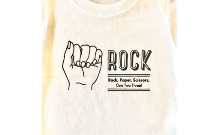 3人兄弟姉妹でおそろい/じゃんけん ROCK×PAPER×SCISSORS プリント/ Tシャツ3枚組ギフトセット【出産祝い・誕生日・ギフト・プレゼント】 80cm×100cm×110cm
