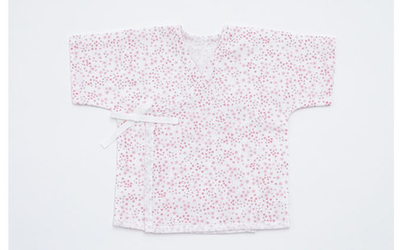 PGガーゼ　ベビー肌着セット 60cm　小花 ベビー用品 ピンク 花柄 女の子 赤ちゃん 短肌着 コンビ肌着 裏始末 サイズ調整 股下ホック 肌に優しい 