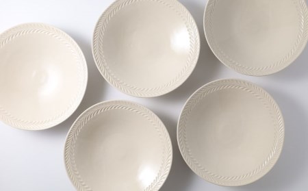 【波佐見焼】ローズマリー （アイボリー） マルチボウル 5個セット 食器 皿 【福田陶器店】 [PA270]  波佐見焼
