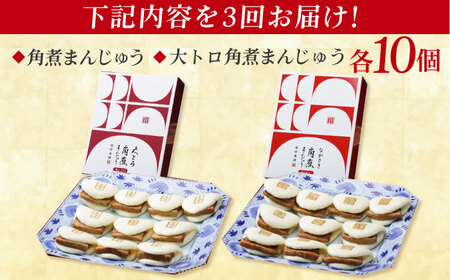 【3回定期便】角煮まんじゅう10個 （箱）/大とろ角煮まんじゅう10個 （箱） 豚肉 東坡肉 ふわふわ ほかほか 五島市/岩崎本舗[PFL022]  冷凍 豚 豚角煮 角煮饅頭 簡単調理 お取り寄せ