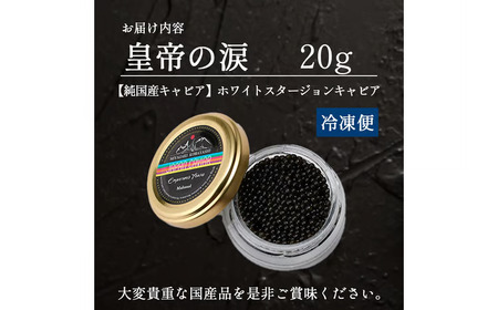【純国産キャビア】ホワイトスタージョンキャビア 20g 皇帝の涙 国産 チョウザメ 魚卵 宮崎県