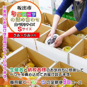 【定期便9回Sサイズ】 フルーツ セット 定期便 ( 約3 ～ 5品 × 9ヶ月 ) ｜産直あきんど 香川産 四季のフルーツ 創業100年