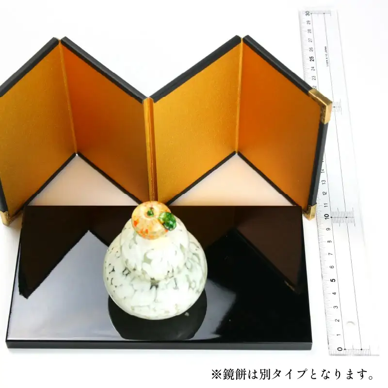 ガラスの鏡餅 大 白 ＜コンパクトで便利！贈り物にも！＞ ／ かがみもち お正月 飾り 置物 新年 迎春 職人 手作り ハンドメイド ガラス細工 ガラス製品 インテリア 受注制作 [aw030-a002]