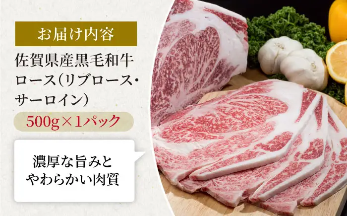 佐賀県産 黒毛和牛 ロース焼肉用 500g / ロース焼肉用 [IAG028]