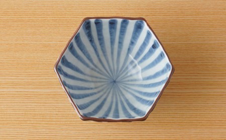 【波佐見焼】濃十草 六角 小鉢（六角茶付）3個セット 食器 皿 【陶もと】 [PE33]  波佐見焼
