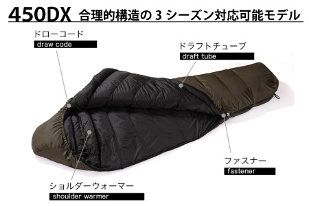 NANGA × SUNDAY MOUNTAIN Limited Schlaf 450DX（ダークカーキ）【キャンプ 防災 アウトドア シュラフ 冬用 ダウン キャンプギア 寝袋 ナンガ】 [N-8003_02]