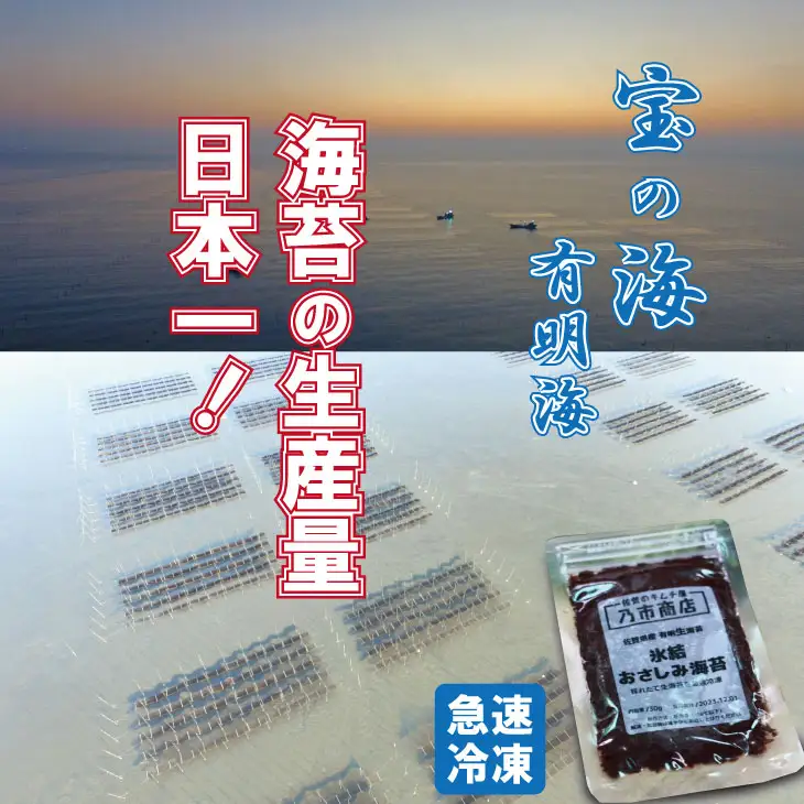 氷結 有明海産「おさしみ生海苔」（20g×4袋）乃市商店 A075-031