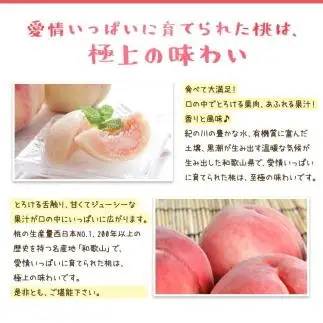 フルーツ王国 和歌山 の 桃 約2kg（fr-06）_ 先行予約 2026年6月中旬から7月下旬発送［MS107］