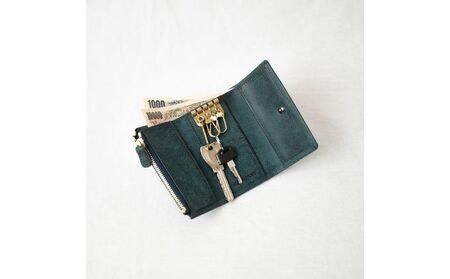 財布 キーケース＆財布 Quattro（クワトロ）プエブロ 皮 革製品 皮革製品 タンニン鞣し革 なめし革 ファッション 小物 コンパクト お札 小銭 カード ケース ウォレット 全6色 　【 墨田区 】  ネイビー