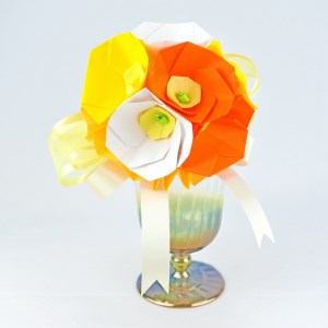 春のお花 [ポピーのブーケ] 手作りブーケキット・親子で作れる動画付き【0472】