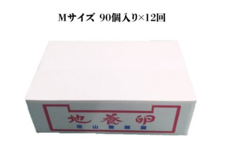 【12回定期便】最高級 卵 地養卵 Mサイズ 90個×12回定期便 長崎県産 西海市 たまご 卵 玉子 タマゴ 鶏卵 オムレツ 卵かけご飯 朝食 料理 人気 卵焼き＜垣山養鶏園＞ [CBB008]