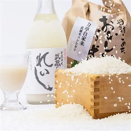 てづくり生どぶろく「武蔵の國 れいし-麗姿-」(720ml)1本と自家米コシヒカリ(3kg)_酒・アルコール      精米 米    コシヒカリ 米 こしひかり_【配送不可地域：離島】【1075004】