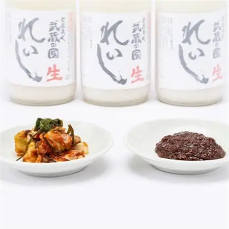 生どぶろく「武蔵の國 れいし-麗姿-」3本と自家製キムチ(500g)とちから味噌(220g)_酒・アルコール     調味料 味噌  みそ  惣菜・加工品 キムチ 漬物 _【配送不可地域：離島】【1075007】