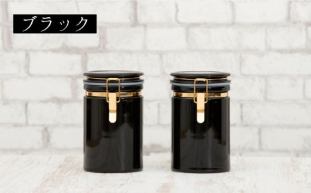 【美濃焼】コーヒーキャニスター200 2個セット ゴールドリング アイボリー×ブラック【ZERO JAPAN】保存容器 コーヒー豆 紅茶 緑茶 日本茶 陶器 密閉 密封 遮光 コーヒー 豆 粉 おしゃれ パッキン付き 調味料入れ キッチン収納 シンプル 無地 かわいい 密封瓶 [MBR134]