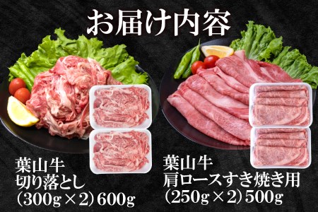 【 神奈川県産 黒毛和牛 】 三浦市 の 佐藤牧場 が育てた 葉山牛 満腹セット （ 切落し ＋ 肩ロース ） M079-009 肉 牛肉 冷凍