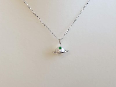 【090-18】アコヤ真珠7.5?o土星ペンダント　リゲル*