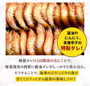 赤海老カンジャンセウ_カンジャンセウ 約 1kg 海老 韓国料理 カンジャンセウ丼 天然赤海老 特製 醤油ダレ漬け 本場 韓国 海産物 海鮮料理 惣菜 おつまみ ご飯のお供 おかず 食品 冷凍 お取り寄せ お取り寄せグルメ 福岡県 久留米市 送料無料 〔Cs324〕