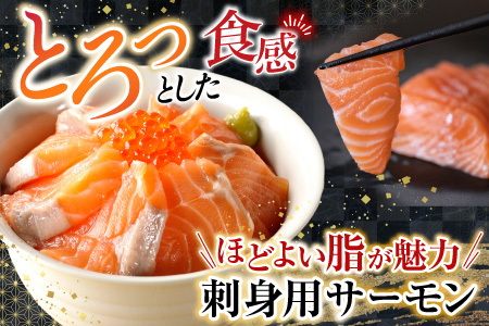 いくら醤油漬け70g×1P・刺身用トラウトサーモン(背)300～400g×1本 A-14224