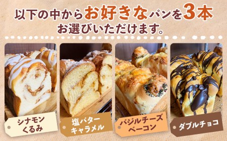 完全予約制！素材にこだわった手作りパンセット 選べる 3本セット | パン 手作り 手作りパン ベーカリー 焼き菓子 ブレッド 冷凍 国産 大分県 中津市
