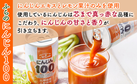 ふらの にんじん100 160g×30本入  (ジュース 野菜ジュース 飲み物 缶 北海道 送料無料 道産 富良野市 ふらの)
