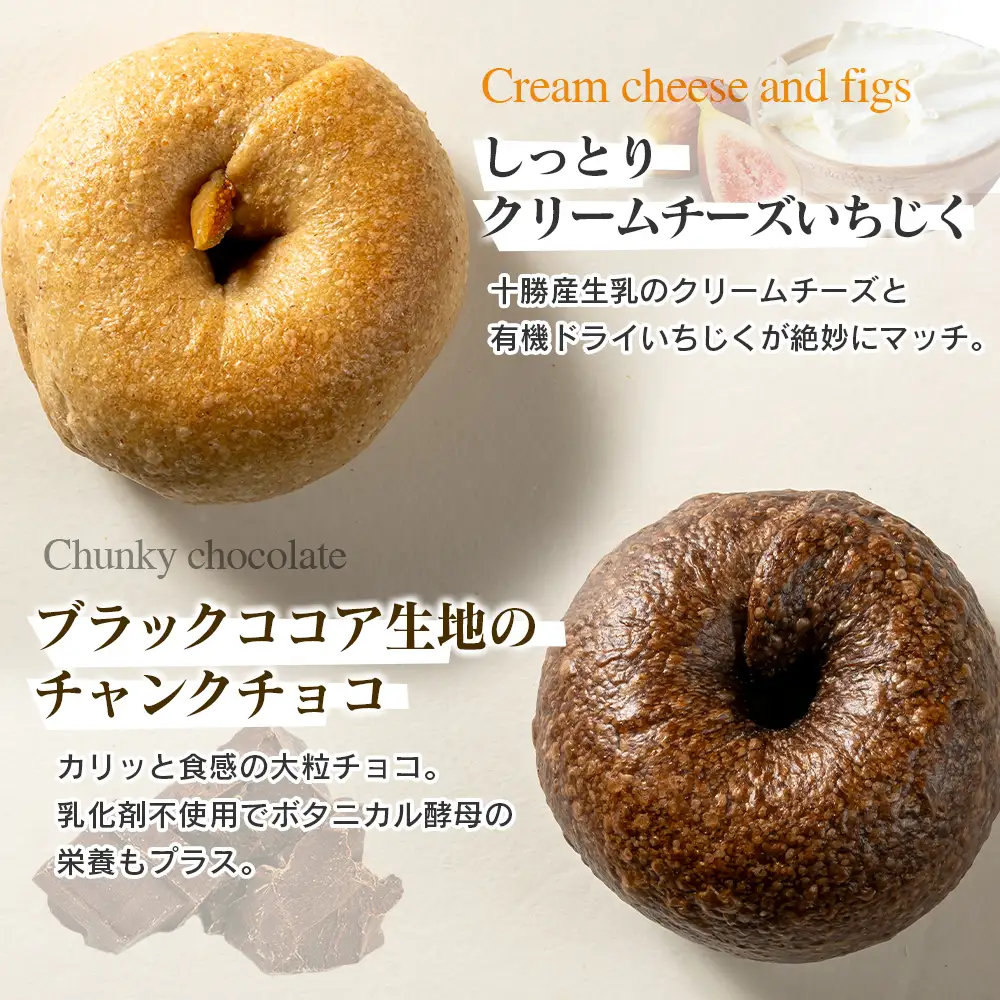 自家製天然酵母を使ったむちっふわなこだわり芳醇ベーグル　リアンドベーグルの季節のおすすめ8個セット　LI053_001