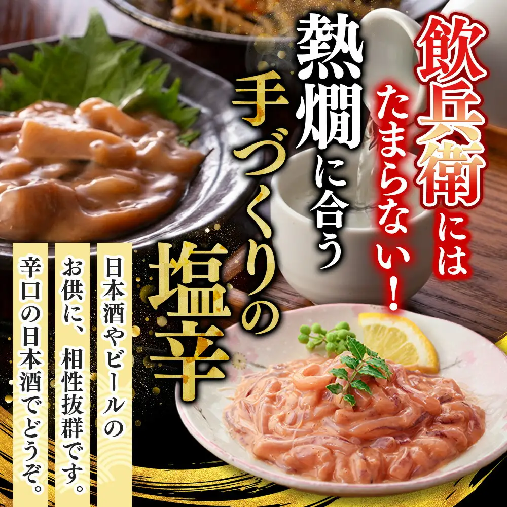 3163. イカの塩辛 500g イカ スルメイカ いか 珍味 海鮮 魚介 塩辛 ご飯のお供 烏賊 送料無料 北海道 弟子屈町