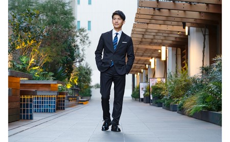 【ふるなび限定】メンズBizフルレングスパンツ「ワークウェアスーツ」スーツに見える作業着　丸洗い可 ストレッチ 速乾 部屋干し可 撥水 シワになりにくい　ダークネイビー FN-Limited-SP ファッション 服 男性  LL