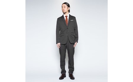 【ふるなび限定】メンズBizフルレングスパンツ「ワークウェアスーツ」スーツに見える作業着　丸洗い可 ストレッチ 速乾 部屋干し可 撥水 シワになりにくい　チャコールグレー FN-Limited-SP ファッション 服 男性  3L