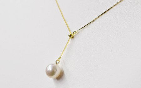 S101-255_天草産 9mm - 9.5mm Yスタイル ネックレス あこや真珠 ホワイトピンク ベネチアン K18 Pt850 花珠級