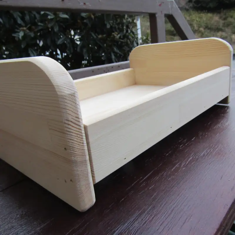 手作り木製 お人形・ぬいぐるみベッド「ミニ」【007D-077】